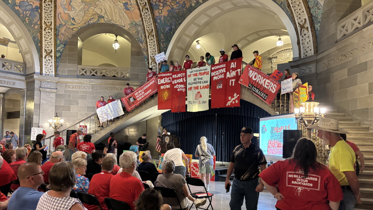 Data center protesters fill Missouri Capitol seeking a statewide construction moratorium