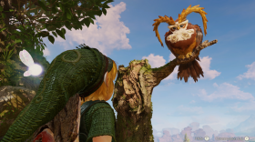Protagonist Link encounters Kaepora Gaebora, an owl who directs you down your heroic path in "The Legend of Zelda: Ocarina of Time." (Courtesy of Nintendo)