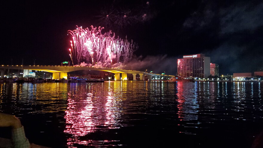 Fireworks were shot off the Acosta Bridge as part of Downtown Jacksonville's Nov. 30 fireworks display that took place following the annual boat parade.