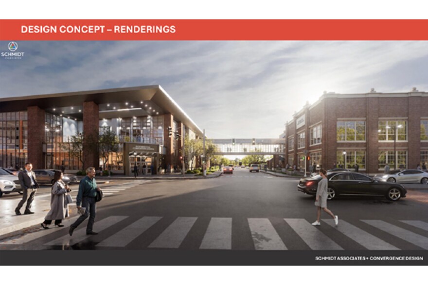 Final render of the convention center expansion looking south.