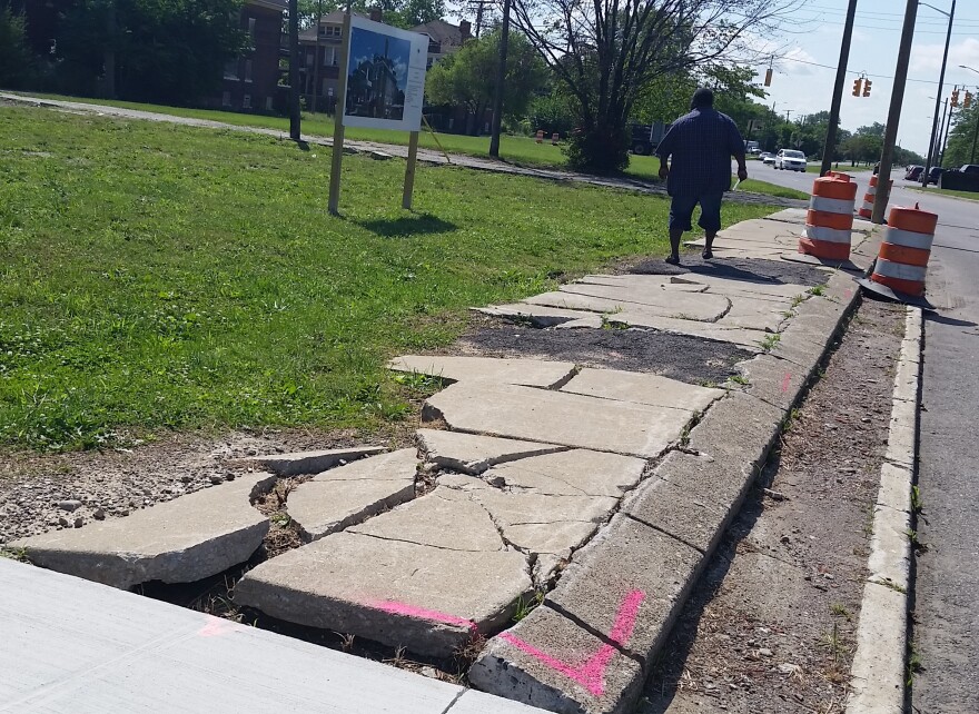 broken sidewalk