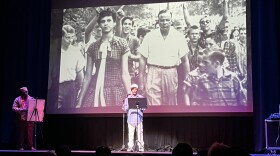Jah Smalls performs at the Carolina Theatre in uptown on Friday, April 11, 2025. The show featured pieces from 11 poets who explored topics such as gentrification, social justice and key moments that have shaped the city's past.