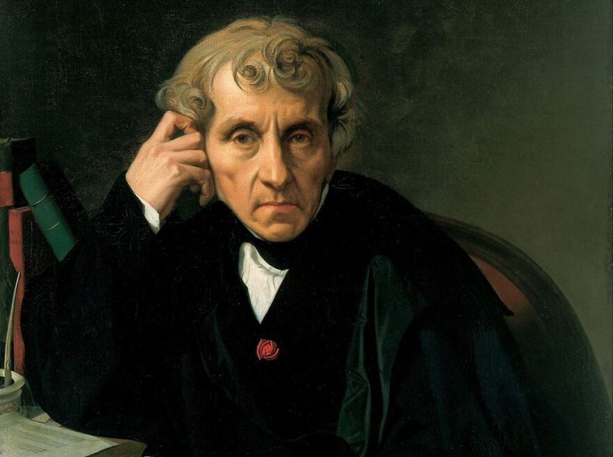 A detail from a 1841 portrait of Luigi Cherubini, by Jean-Auguste-Dominique Ingres.