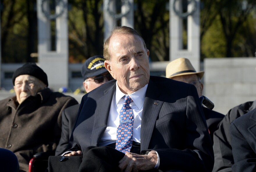 Bob Dole at a Veterans Day ceremony at the National World War II Memorial in Washington, D.C., November 2016.