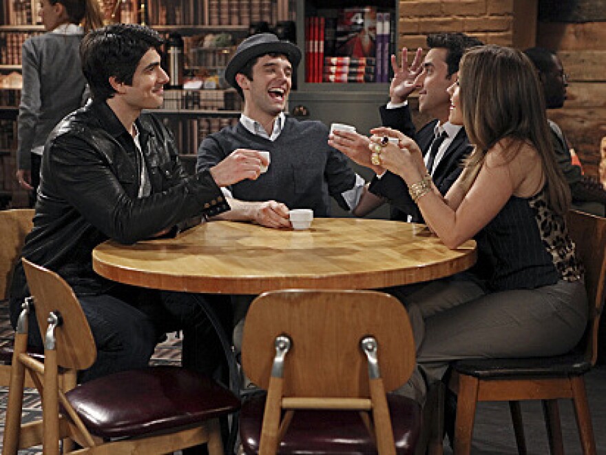 Brandon Routh, Michael Urie, David Krumholtz and Sophia Bush of <em>Partners</em>.