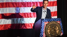  Sen. Josh Hawley speaking to attendees at the 2021 Missouri Lincoln Days in Kansas City in June.