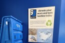 A bin at the Goodwill store in Greece is set aside for people to leave their worn and torn clothing and other textiles for recycling. Through its partnership with Reju and other textile regenerators, the nonprofit is able to give discarded materials a new life.