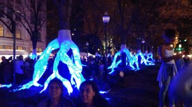 This display in Piatt Park was one of 35 light-based installations during 2017's Blink.