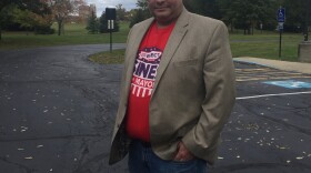 Republican Akron mayoral candidate Josh Sines, outside the WKSU studios, following a 2019 interview.