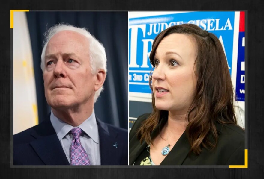 Republican U.S. Sen. John Cornyn and Democratic challenger MJ Hegar.