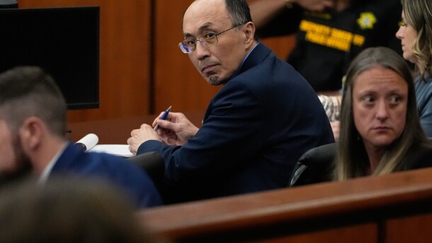 Chikei Rick Chow, a convenience store owner accused in the 2023 fatal shooting of a Black 14-year-old, appears in court during closing arguments in his murder trial, Monday, June 1, 2026, in Columbia, S.C. (AP Photo/Erik Verduzco)