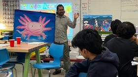Artist Arturo Morales Romero shares art and experiences with students at GRPS Southwest Middle High School