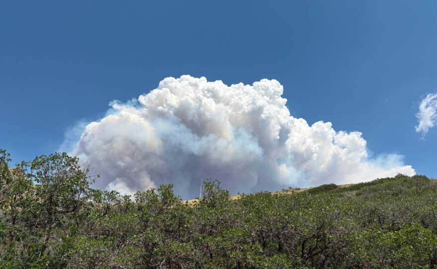 Photos of the Rocky Canyon Fire taken on Aug. 9, 2026.