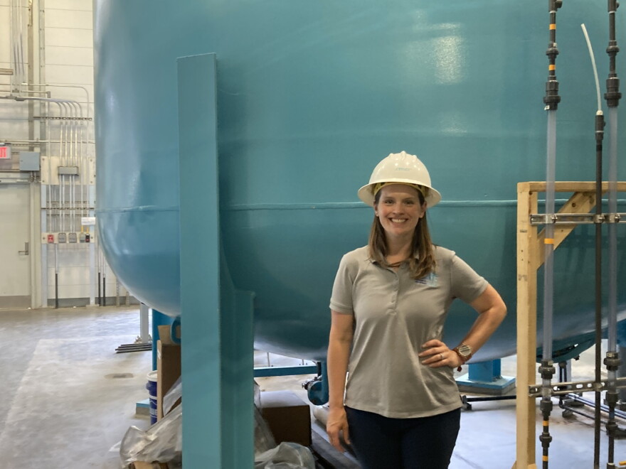 HRSD environmental engineer Lauren Zuravnsky is overseeing the high-tech project that aims to prevent pollution while restoring ground water.
