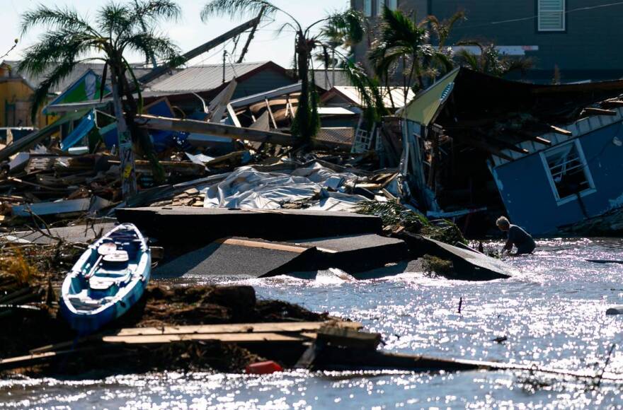 Hurricane Ian wreckage in Venice