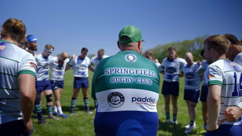 Springfield Rugby and Football Club huddles up before a match