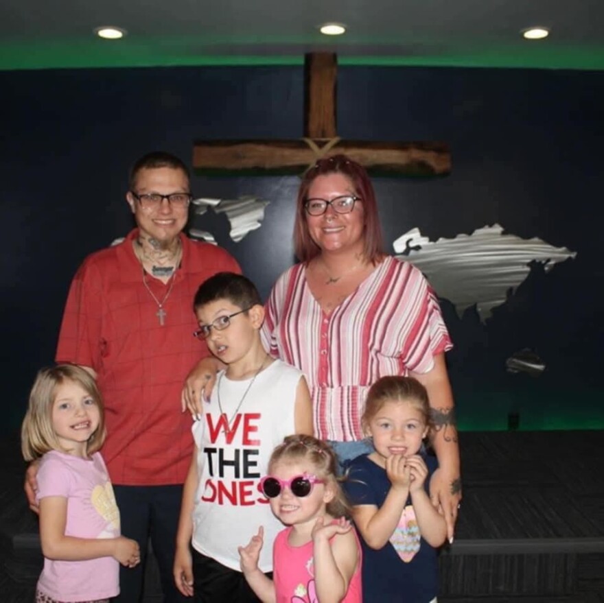 Samantha Mata, right, and her husband and four kids after a church outing in May. Mata says her four children have experienced serious issues with bullying at their school in Lorain.