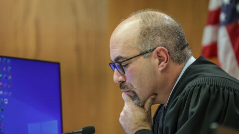 McLean County circuit court judge Mark Fellheimer presided over an hours-long hearing on Wednesday.