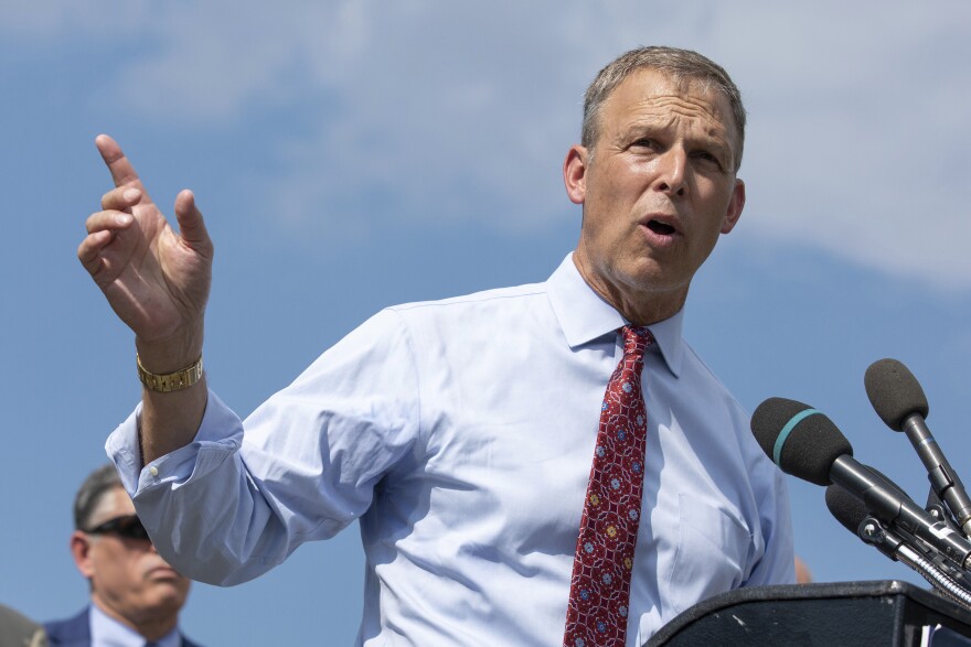 FILE - Rep. Scott Perry, R-Pa., takes a question from a reporter at a news conference held by the House Freedom Caucus on Capitol Hill in Washington, on Aug. 23, 2021. The committee investigating the Jan. 6 U.S. Capitol insurrection has requested an interview with Perry. The Republican lawmaker is the first sitting member of Congress the panel has requested to speak with.