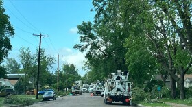 Xcel Energy crews working to quickly restore power in the Ironwood area Tuesday.