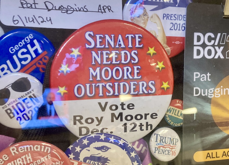Campaign button from Roy Moore's 2017 race for the U.S. Senate