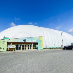 An average of 1,000 people use the 180,000-square-foot facility daily, according to the Dome. Photo taken outside the Dome facility Aug. 7, 2026.