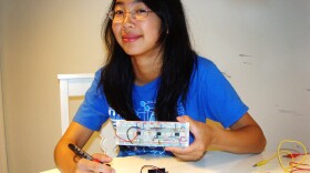 Catherine Wong used electrical components to build an electrocardiogram that sends data by cellphone.