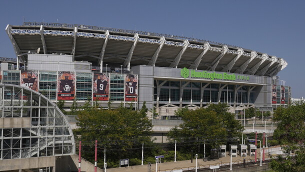 Huntington Bank Field, home of the Cleveland Browns NFL football team, is pictured in Cleveland, Tuesday, Sept. 16, 2025. 