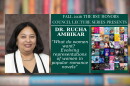 photo of woman, Rucha Ambikar and text in image reads "What do women Want? Evolving Representations of Women in Popular Romance Novels"