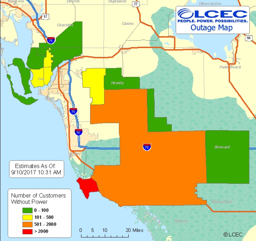 Power outages in the Suncoast, updated hourly