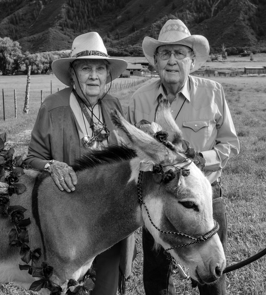 Rex and JoAnn Coffman pose for a festive photograph on the ranch before heading to Carbondale’s annual Mountain Fair in 2021. The couple has been ranching in the Valley for 62 years.