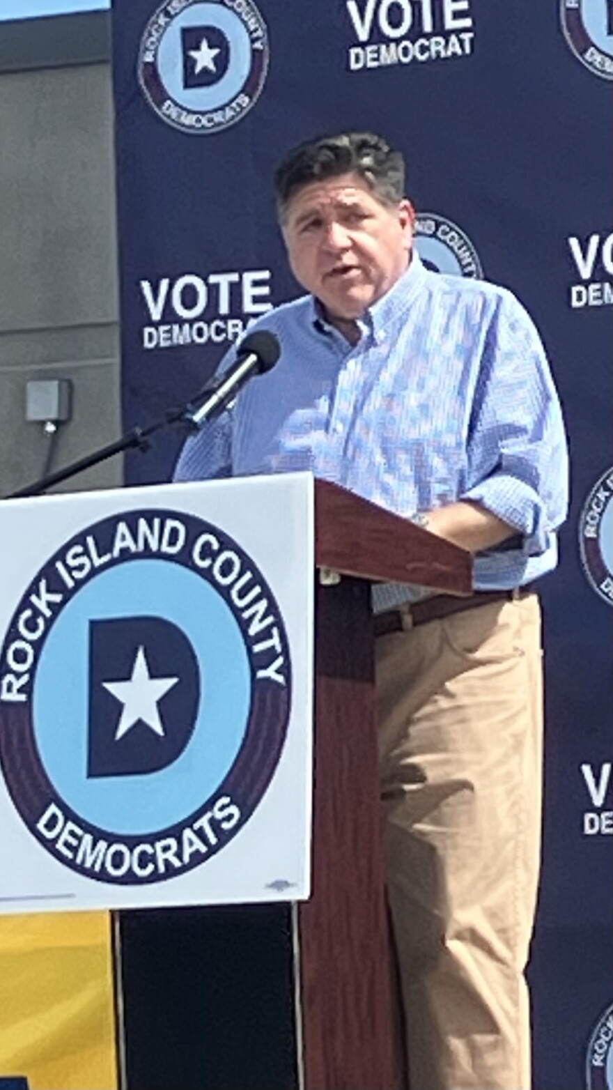 Gov. Pritzker speaking at the Rock Island County Democrats' Salute to Labor picnic on Labor Day, Sept. 7, 2026 in East Moline.