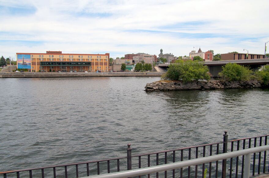 Bridge across the harbor in Oswego, NY.