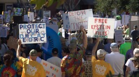An estimated 6,000 people lined the streets of Downtown San Luis Obispo for the so-called 'No Kings' protest.