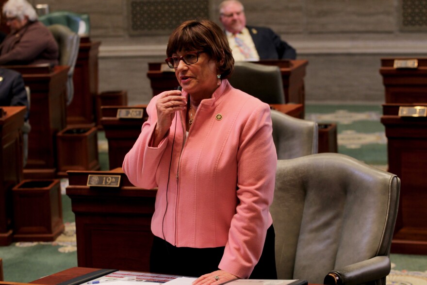 Sen. Jill Schupp, D-Creve Coeur, speaks on the Senate floor last Wednesday.