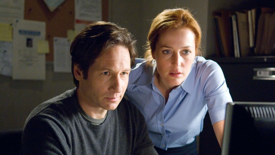 David Duchovny, left, and Gillian Anderson in the film <em>The X-Files: I Want to Believe</em>.
