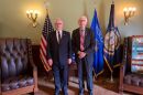 French Ambassador Philippe Etienne meeting with Wisconsin Governor Tony Evers.