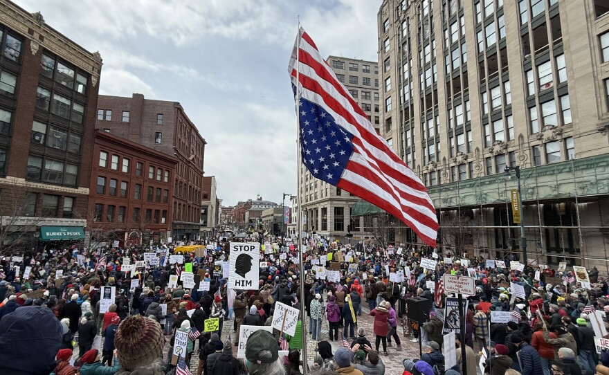 Thousands turn out for 'No Kings' protests across Maine | Maine Public