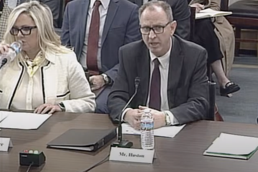 IURC Chairman Jim Huston speaks at a U.S. House Committee on Energy and Commerce hearing. His upcoming retirement leaves an important vacancy in the state agency that helps decide whether utilities can raise customers’ rates — including for new power plants.