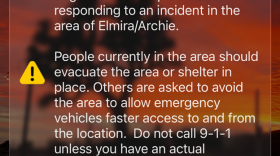 The emergency alert sent to residents near the 300 block of Archie Street in Eugene on the morning of Aug. 28, 2026. Eugene Police’s SWAT team obtained a search warrant as part of an investigation into a suspect facing multiple charges. Police said the suspect was not cooperating and was believed to have firearms and body armor.