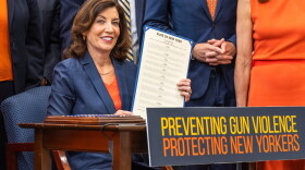 Gov. Kathy Hochul signs gun safety bills into law on June 6, 2022. (Darren McGee / Office Of Gov. Kathy Hochul)