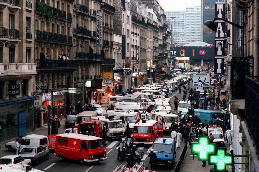 A view of the Rue de Rennes in Paris after a bomb blast on Sept. 17, 1986. In 1985-86, the radical Lebanese group Hezbollah was blamed for seven explosions in France that killed more than a dozen and injured hundreds.