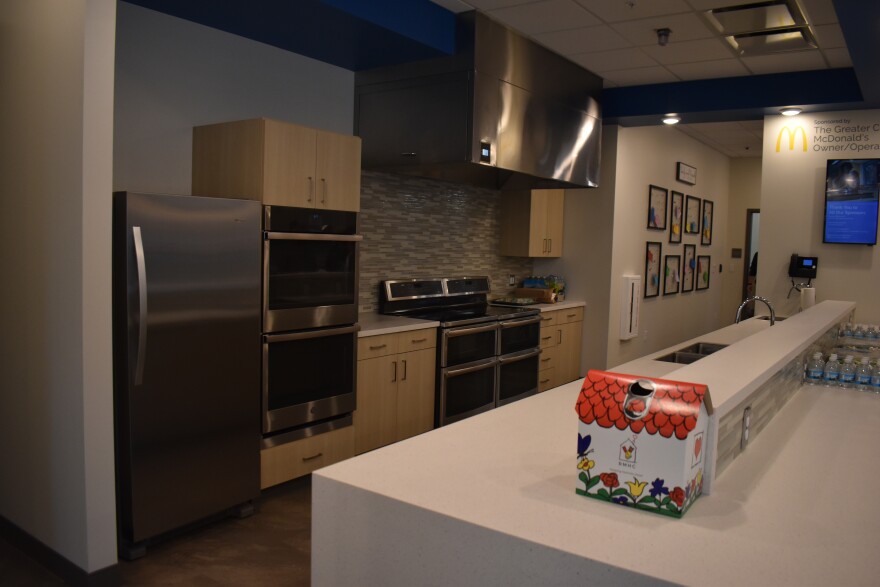 In this community kitchen, volunteers will prepare meals for the families staying at the Peoria Ronald McDonald House. The facility also has two smaller family kitchens where guests can cook more intimate meals.