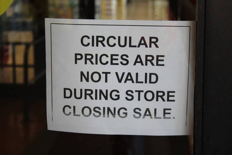 Liquidation sales began Thursday at 18 Marsh stores that did not attract a buyer during the grocer's bankruptcy auction.