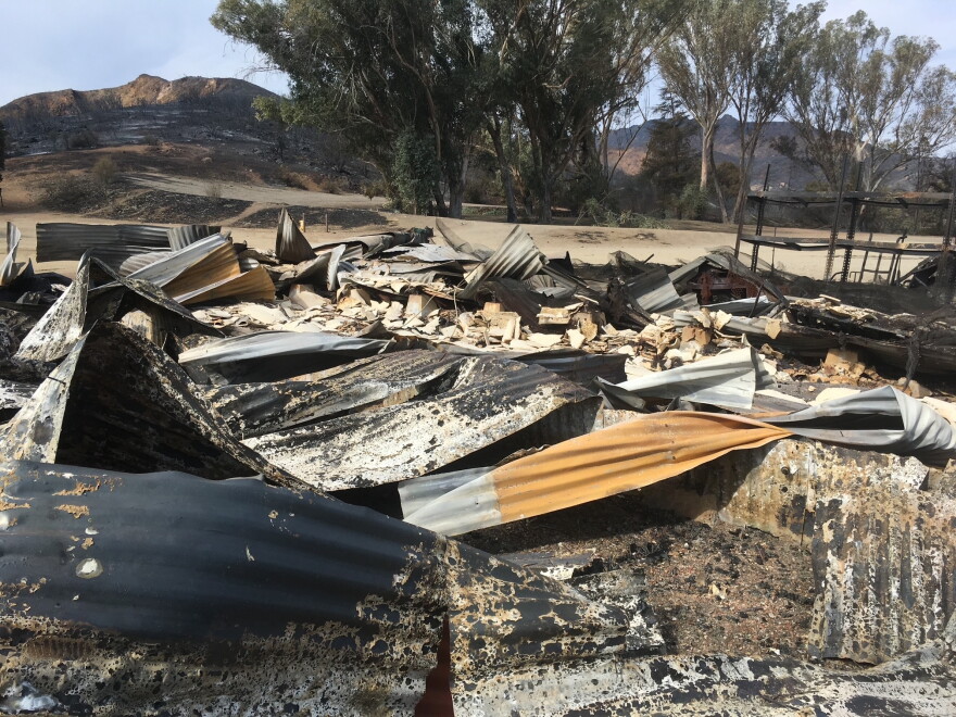 Debris left by the Woosley Fire on the Paramount movie ranch in 2018.
