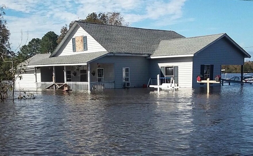 The Coleman family home, damaged beyond repair by floodwaters from Hurricane Florence.