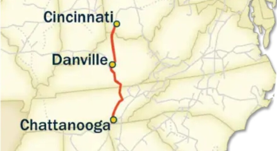 Map of the Cincinnati Southern Railway