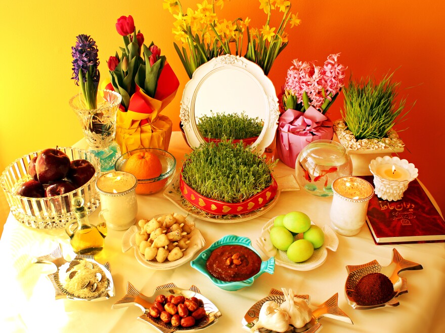 In every home, the <em>haftseen</em> table is decorated with <a href="http://zanmagazine.com/pdf/Zan08_PartyBravo.pdf">seven items</a> – since seven is considered a lucky number. Each item begins with the letter <em>sin</em> (s) in Persian, and each item is a symbol of spring and renewal.
