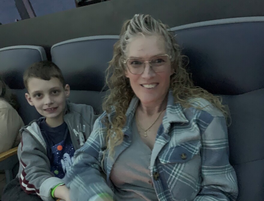 After experiencing the 2017 eclipse, Missouri resident Jackie Probst and her grandson watched a planetarium show in Evansville.