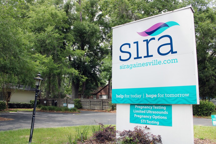 Outside of Sira, a crisis pregnancy center located in Gainesville next to Planned Parenthood Wednesday, April 12, 2023. (Ashleigh Lucas, WUFT News)